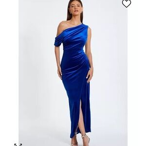 Asymmetrical velvet dress